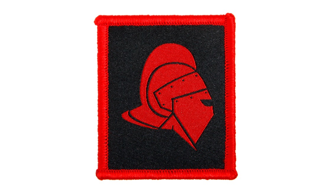 HELMET PATCH BLACK BACKGROUND 57X68 MM