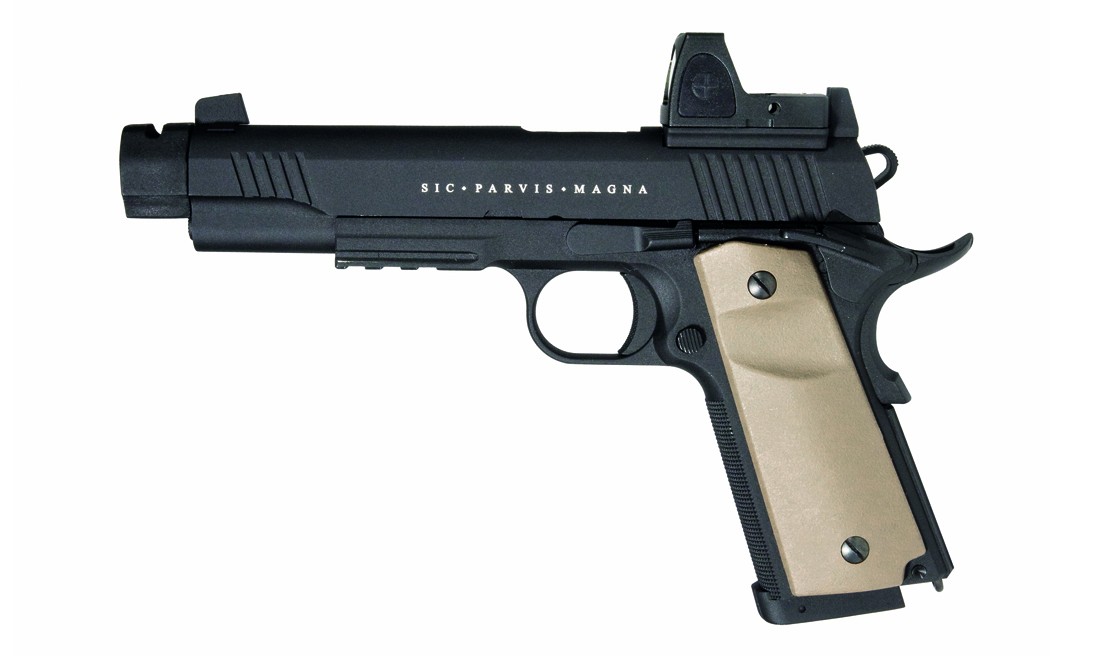 PISTOLA CO2 BLOW BACK RUDIS MAGNA CUSTOM XII BLACK SECUTOR ARMS