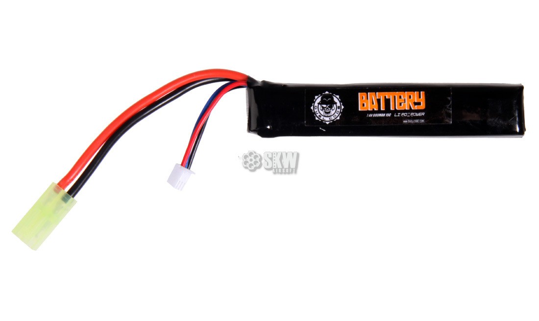 BATTERIE LIPO 7.4V 800MAH 15C DUEL CODE