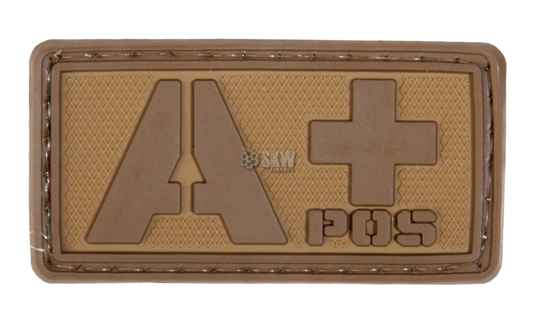 EMERSON PVC BLOOD TYPE VELCRO PATCH A+ TAN