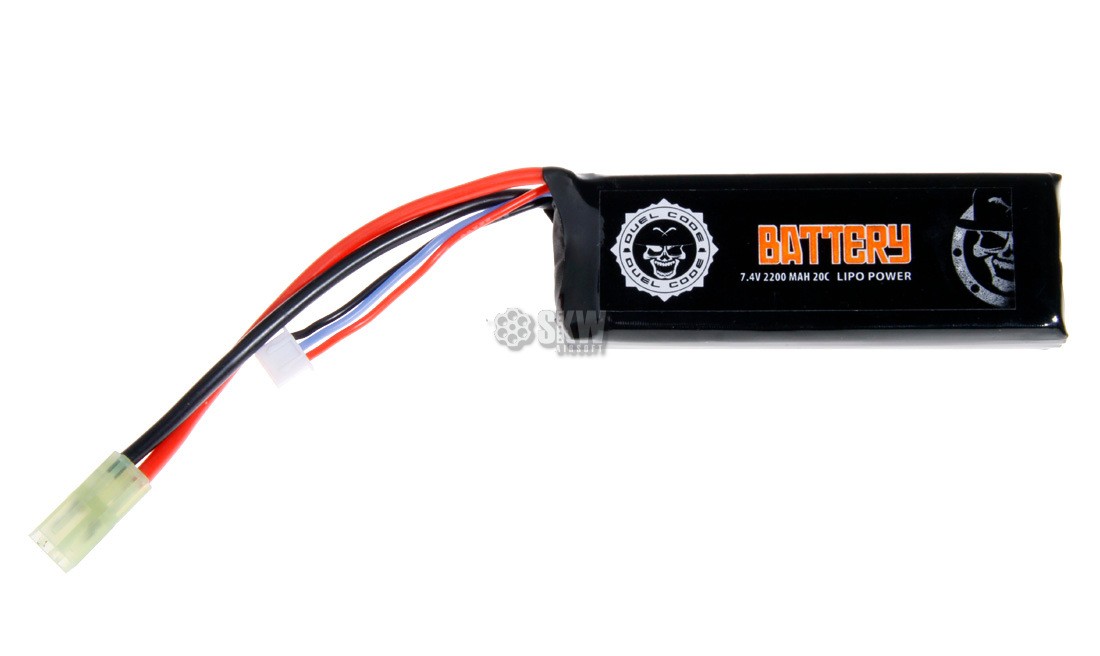 BATTERIE LIPO 7.4V 2200 MAH 20C DUEL CODE