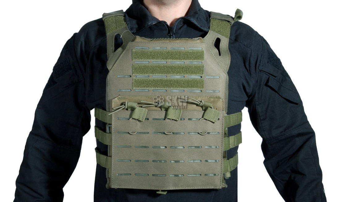 DELTA TACTICS LASER CUT OD V18 PLATE CARRIER + 2 PLASTIC DUMMY PROTECTION PLATES