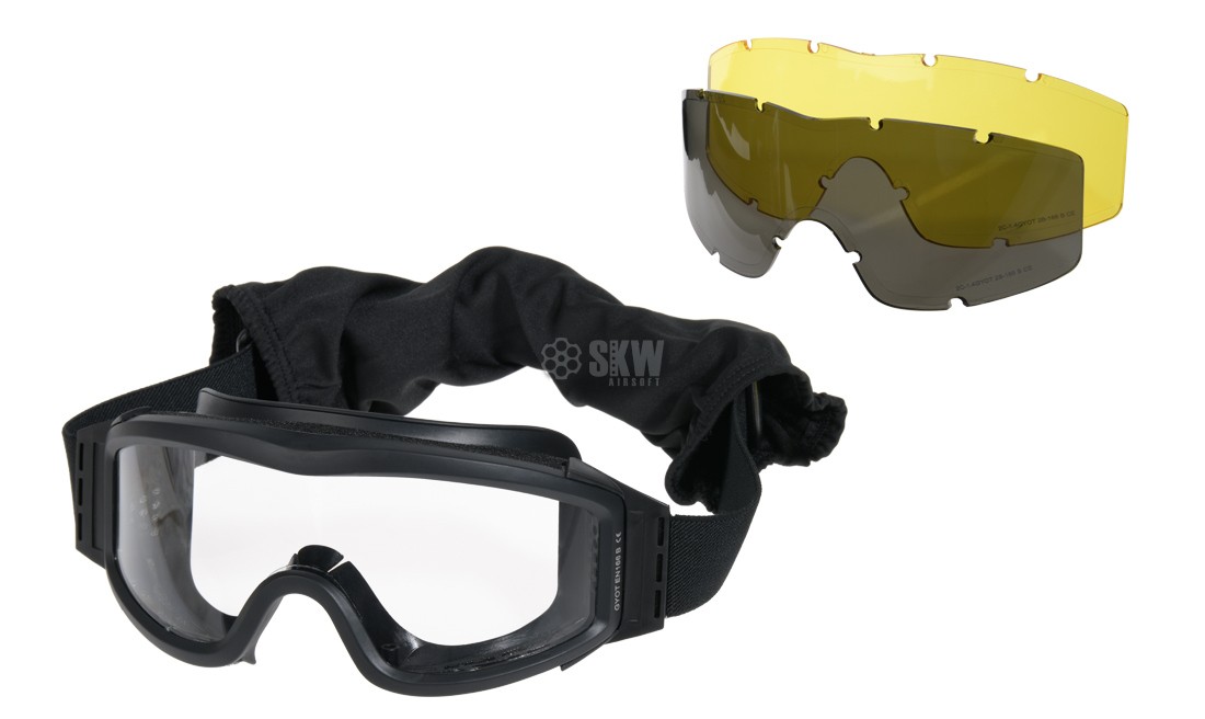 DELTA TACTICS ANTI FOG PROTECTION GOGGLE BLACK WITH 3 LENSES