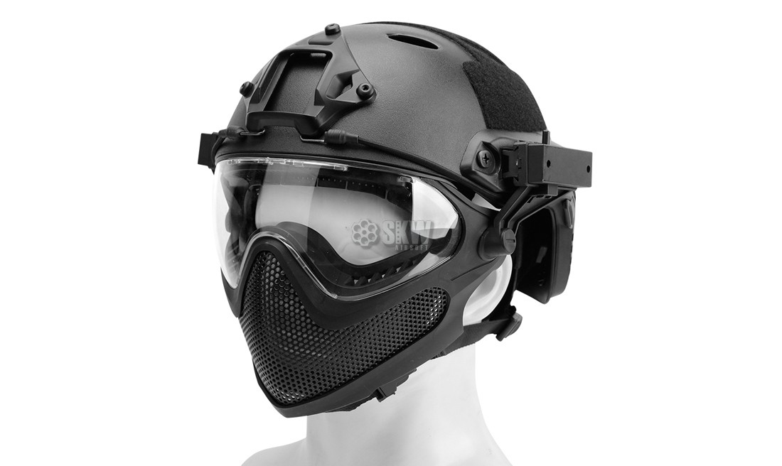 CASCO TIPO FAST Y MASCARA NEGRO DELTA TACTICS