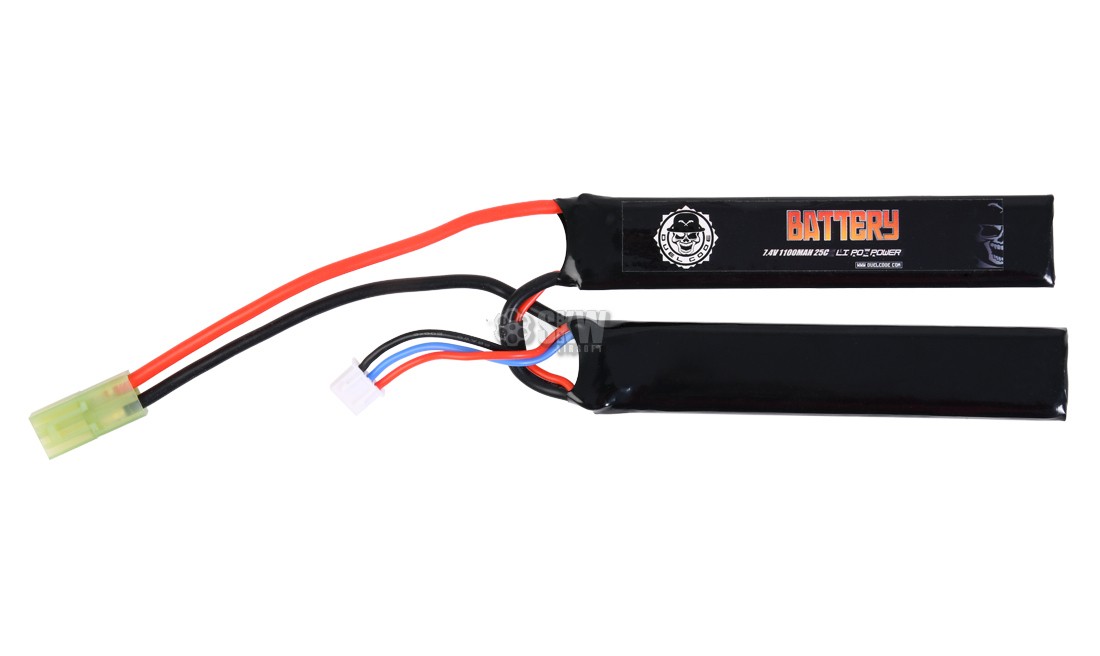 BATTERIE LIPO 7.4V 1100MAH 25C (2PC) DUEL CODE