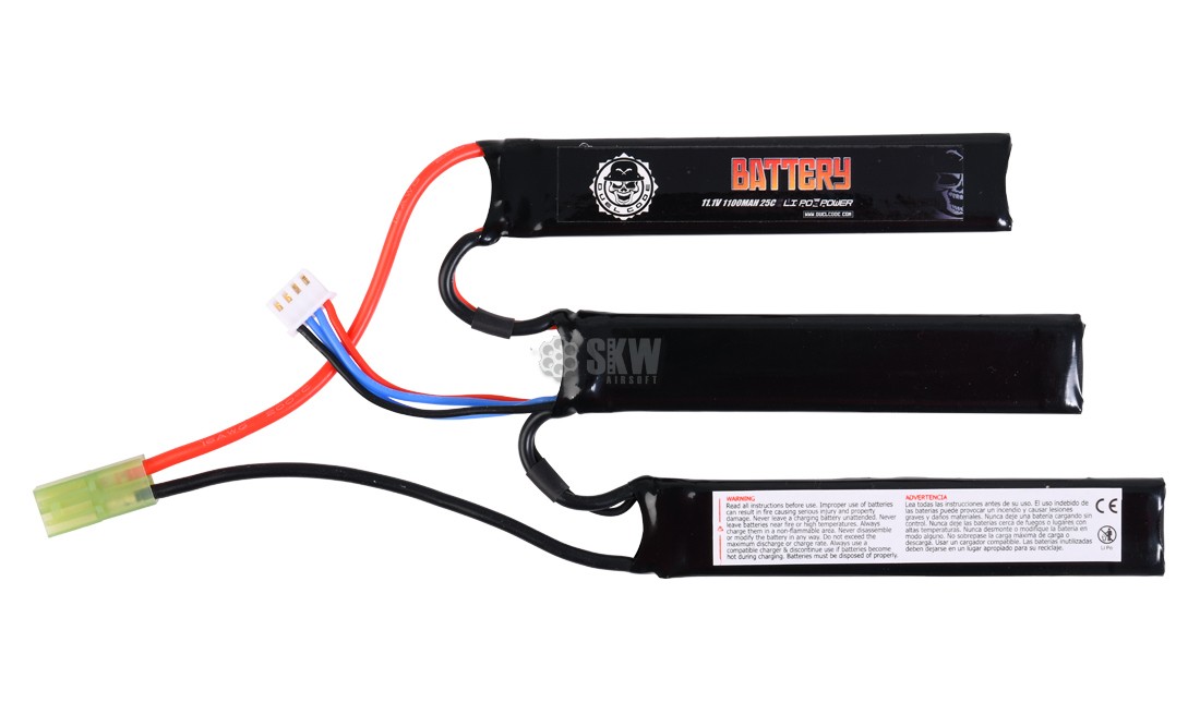 BATTERIE LIPO 11.1V 1100MAH 25C (3PC) DUEL CODE