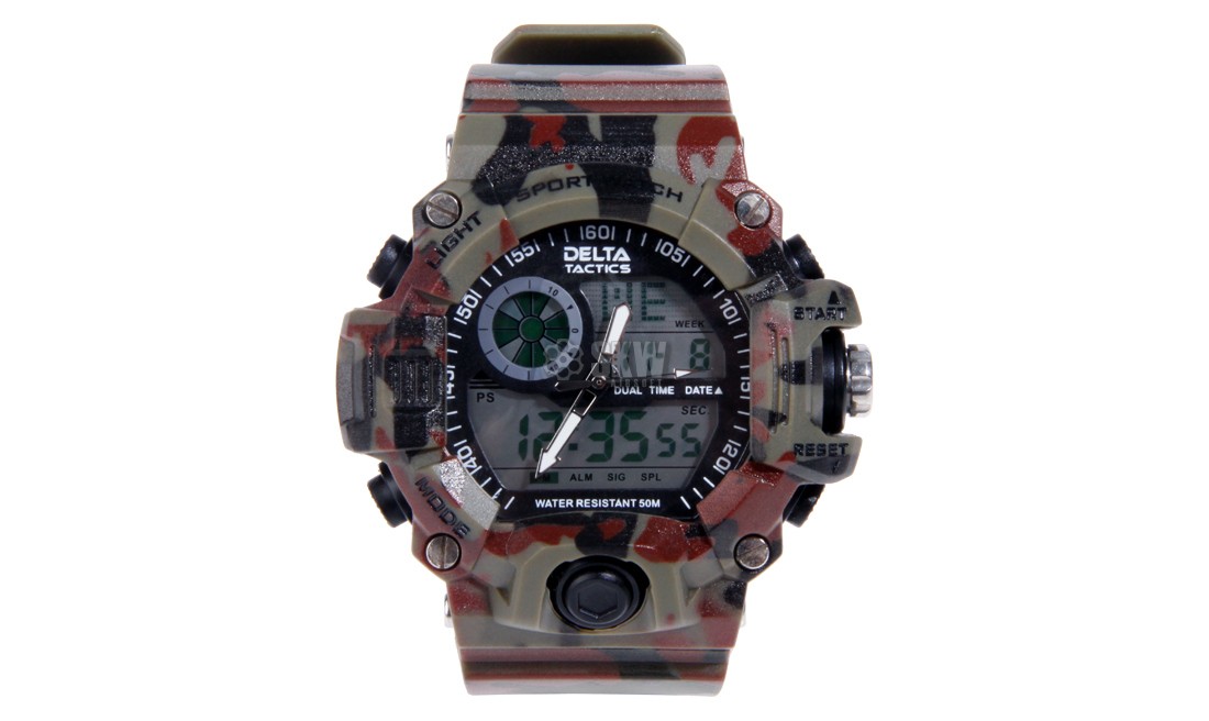 RELOJ TACTICO ANALOGICO Y DIGITAL CAMUFLAJE DELTA TACTICS